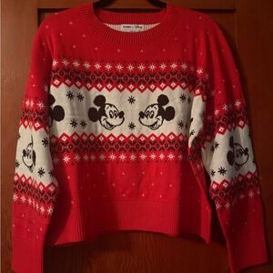🆕 Old Navy Red Mickey Mouse Women's Sweater